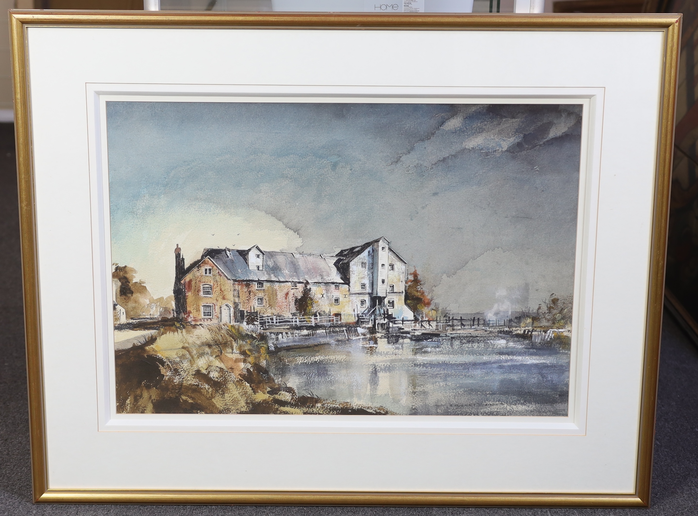 Rowland Hilder (English, 1905-1993), 'Bickton Mill, Hampshire', watercolour, 50 x 72cm